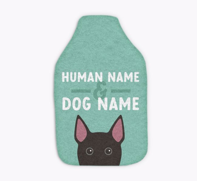 Human and Dog Names: Personalized {breedFullName} Hot Water Bottle